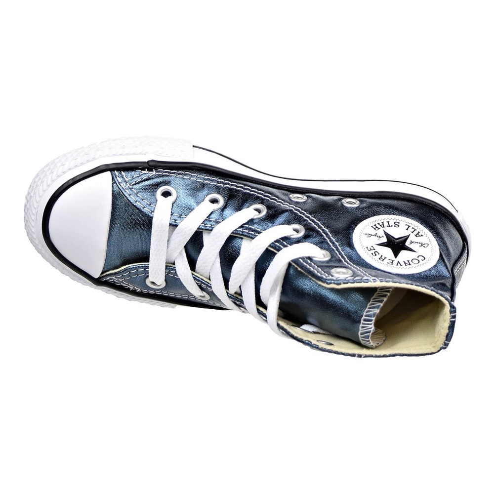 Converse Metallic Blue High-Tops Blue Fir 9 NWT - Picture 7 of 9